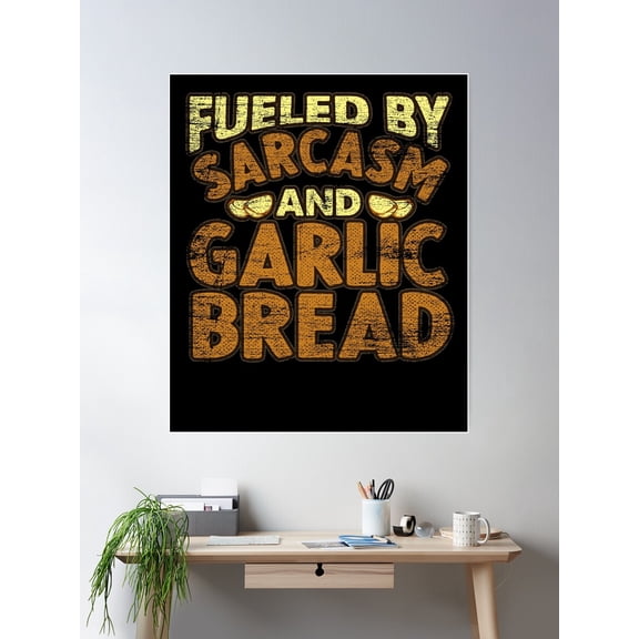 Garlic Bread Poster Wall Art, Modern Wall Decor For Living Room Bedroom, 12x18 UNFRAMED