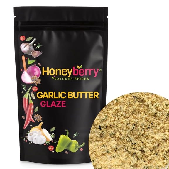 Garlic Butter Glaze 200g - BBQ Rubs and Seasoning for Meat Chicken Beef Pork Lamb Fish Burger Sausage Cheese Vegetable Tofu - All Purpose Dried Spices Powder Blend - Mixed Barbecue Rub Grill Marinade