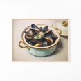 Garlic Butter Mussel Pot Wall Art Print, Coastal Kitchen Still Life ...