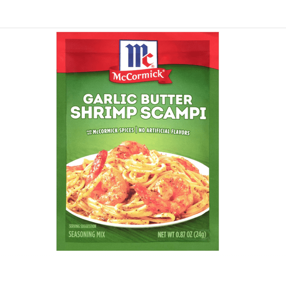 Garlic Butter Shrimp Scampi Seasoning Mix, No Artificial Flavors, No MSG, Vegetarian, 0.87 oz, Pack of 12