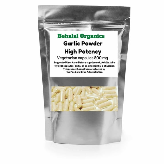 Garlic Capsules- Potent Extra Strength - Immune and Cardiovascular Support - 500mg
