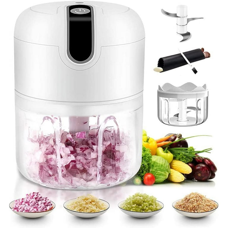 Garlic Chopper, Food Chopper, Updated Powerful Motor, 0 Standby Battery  Consumption, Portable And USB Rechargeable, 2 Pieces 3Layer Blades Mini  Chopper, For Onion/Garlic/Nut/Meat, Onion Chopper 