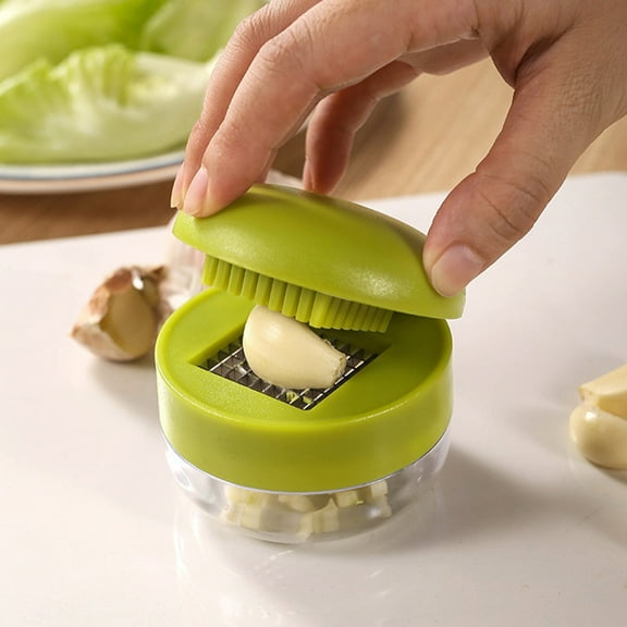 Garlic Chopper Small Chopping Cutting Garlic Ergonomic Food-grade Stainless Steel Sharp Blade Easy to Clean Garlic Crusher