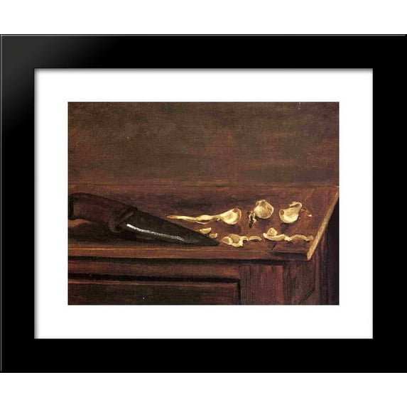 Garlic Cloves and Knife on the Corner of a Table 20x24 Framed Art Print by Gustave Caillebotte