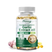 Garlic Extract Oil 5000mg - Beneficial for Heart and Cardiovascular Health, Cholesterol Support, Antioxidant - 120 Count