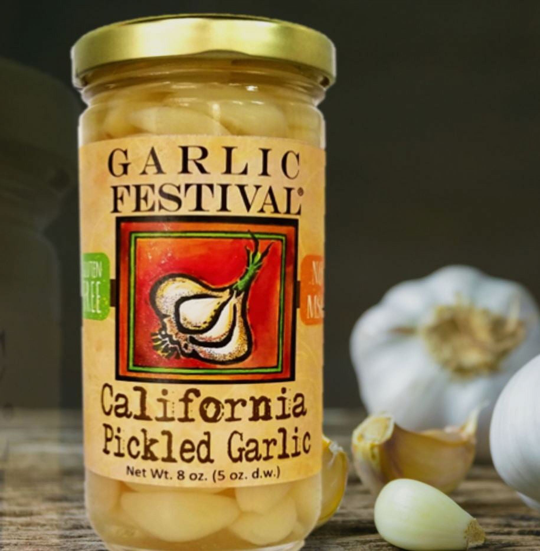 Garlic Festival California Pickled Garlic Cloves in a Jar Pickled