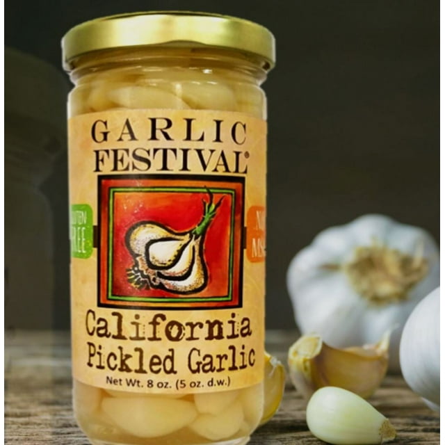 Garlic Festival California Pickled Garlic Cloves in a Jar Pickled
