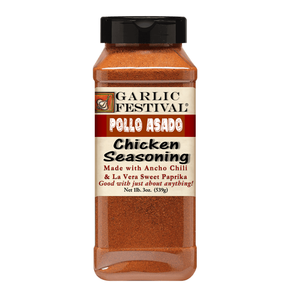 Garlic Festival Foods Pollo Asado Seasoning Grande Net Wt. 1lb 3oz.