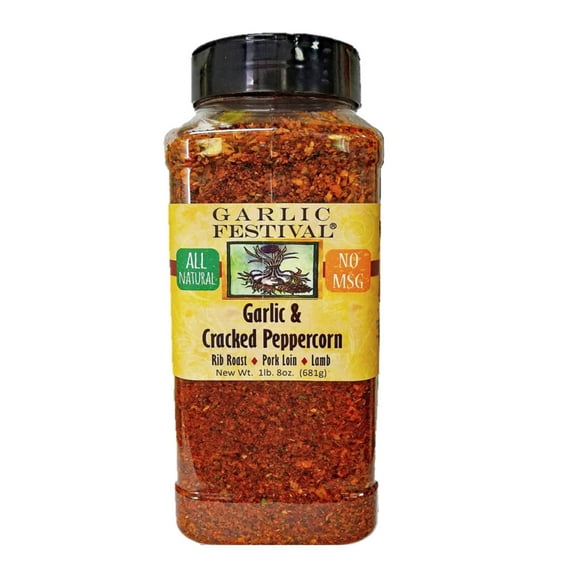 Garlic Festival Garlic & Cracked Peppercorn Net Wt. 1 lb. 8 oz.