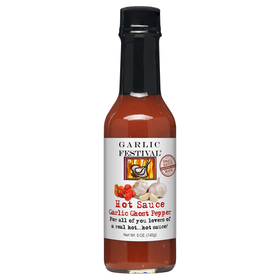 Garlic Festival Garlic Ghost Pepper Hot Sauce Net Wt. 5 oz.