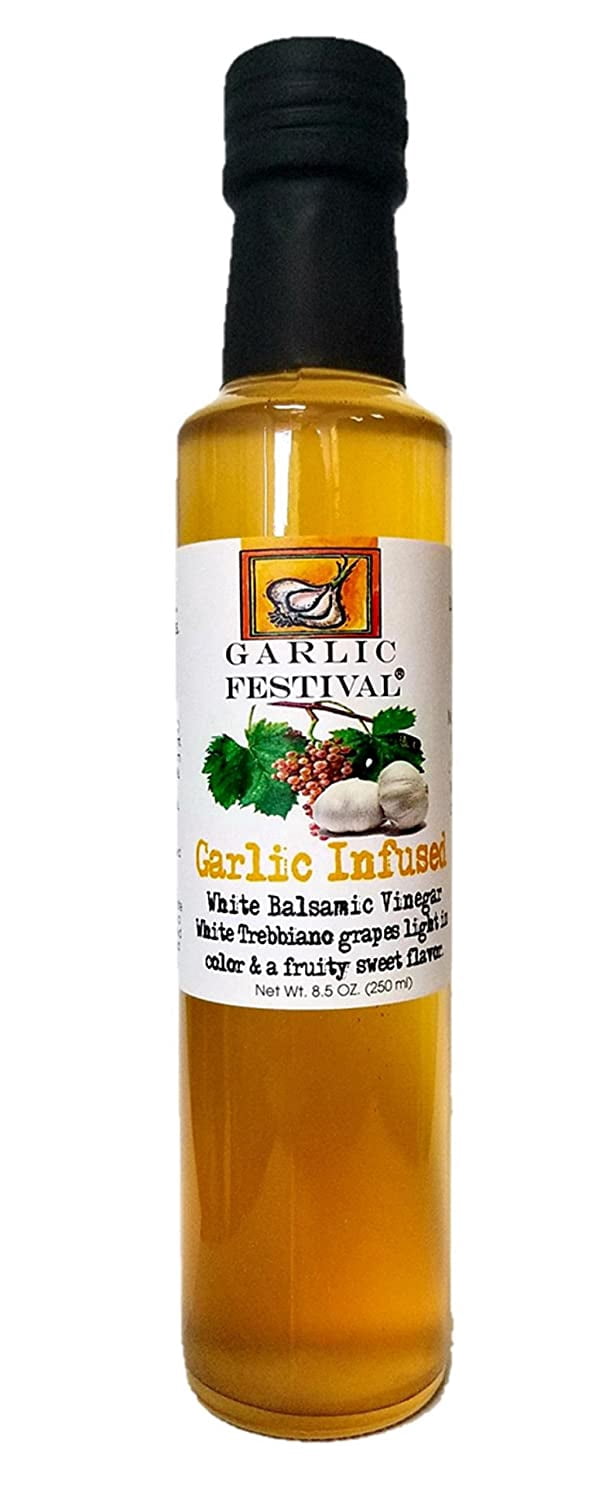 Garlic Festival Garlic White Balsamic Vinegar Net Wt. 8.50 oz. (250ml.)