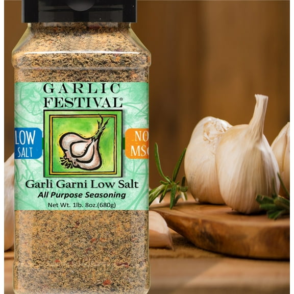 Garlic Festival Low Sodium Garli Garni Garlic Seasoning Net Wt. 1 lb. 8 oz.