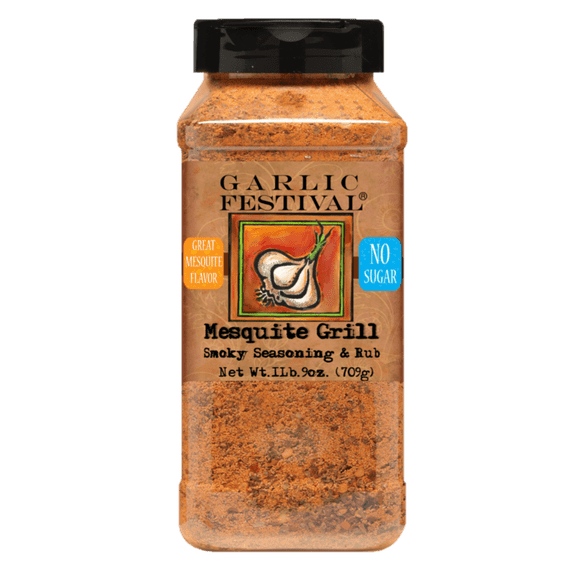 Garlic Festival Mesquite Grill Seasoning Net. Wt. 1 lb. 9 oz.