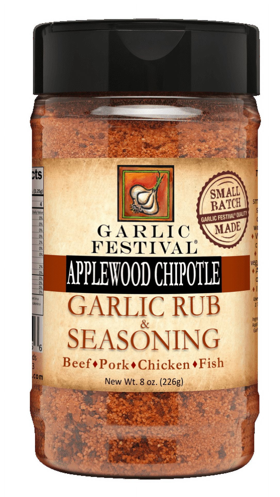 Garlic Festival Smoked Applewood Chipotle Garlic Rub & Seasoning