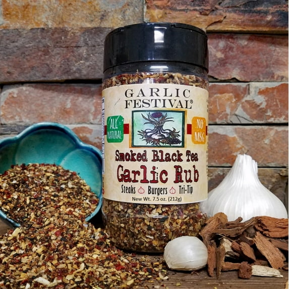 Garlic Festival Smoked Black Tea Garlic Rub Net Wt. 7.5 oz.