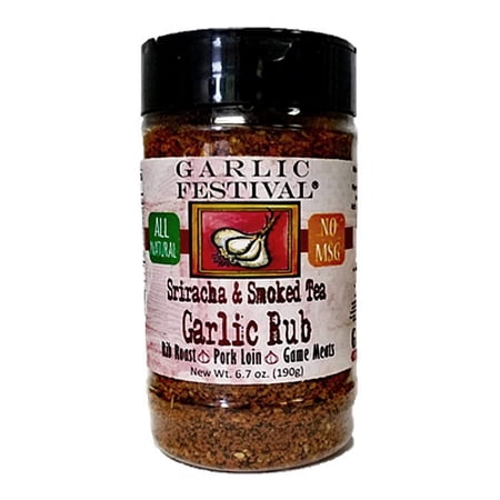 Garlic Festival Sriracha & Smoked Tea Garlic Rub Net Wt. 6.7 oz.