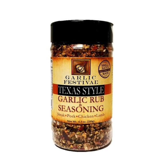 Garlic Festival Texas Style Garlic Rub & Seasoning Net Wt. 6.7 oz.