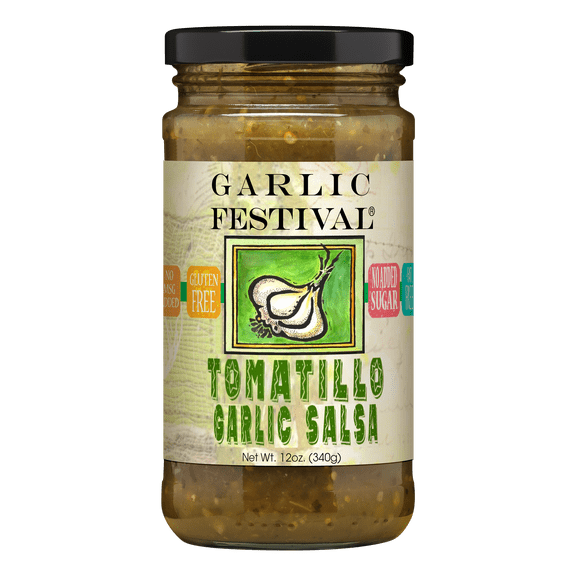 Garlic Festival Tomatillo Garlic Salsa Net Wt. 12 oz.