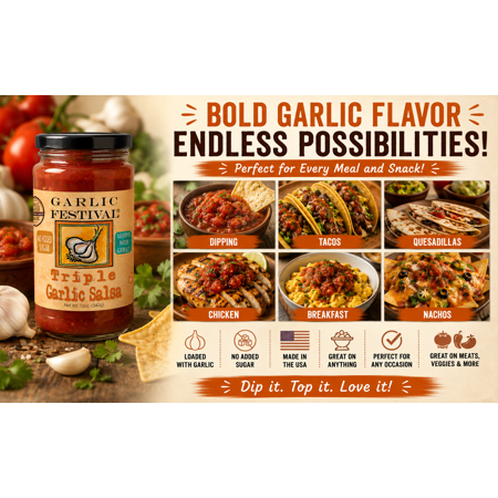 Garlic Festival Triple Garlic Salsa Net Wt. 12 oz.