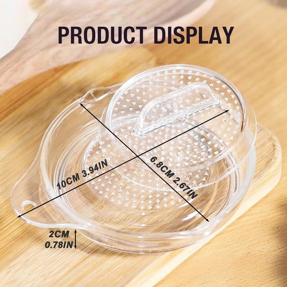 Garlic Ginger Grater Plate - 2 Pack Ceramic Garlic Grinder - Reusable Kitchen Grating Plate for Garlic Ginger Onion - 2 Pack