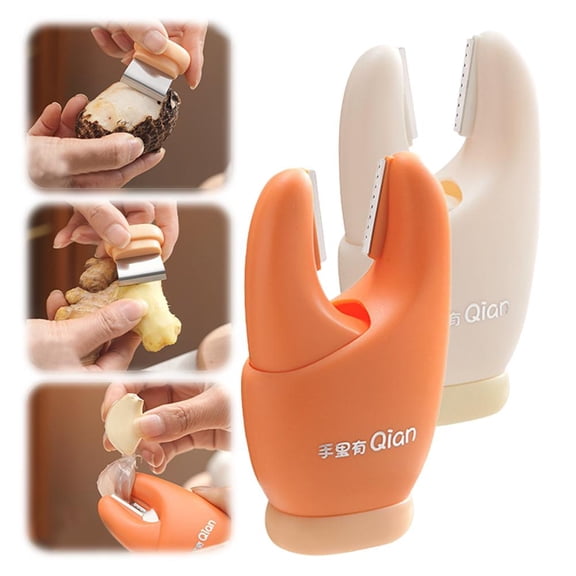 Garlic Ginger Peeler, 3.5 Inch ABS Tool with Magnetic Storage, Effortless Peeling for Taro and Root Vegetables