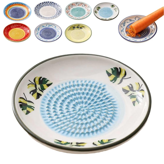 Garlic Grater Plate Ceramic, Ginger Grater Bowl, Grating Plate for Fruits Vegetables