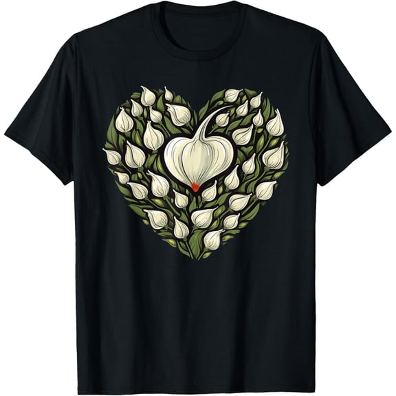 Garlic Heart Love Gardener Gardening T-Shirt