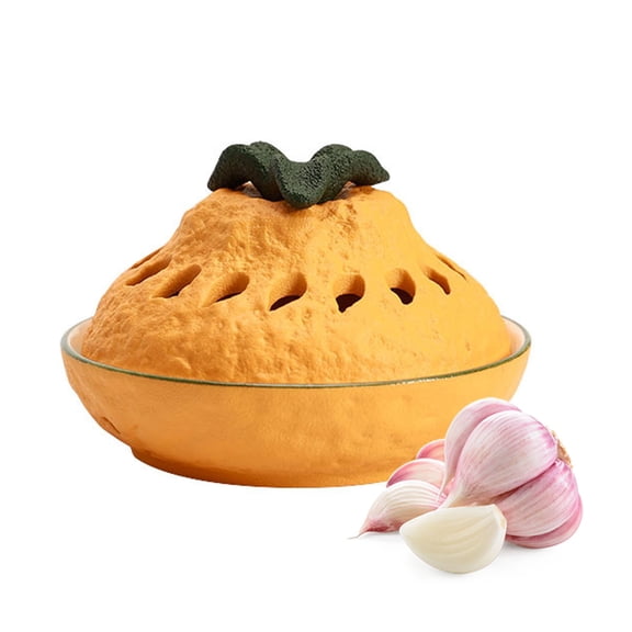 Garlic Keeper for Counter, Creative Shape Hollow Garlic Pot, Ceramic Decorative Garlic Storage to Keep Your Garlic, Garlic Jar for Kitchen