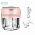 thumbnail image 1 of Garlic Masher Electric Mini Food Chopper Vegetable Meat Salad Onion Mincer Herb Veggie Cutter Blender Processor Kitchen Tool (pink-250ML), 1 of 7