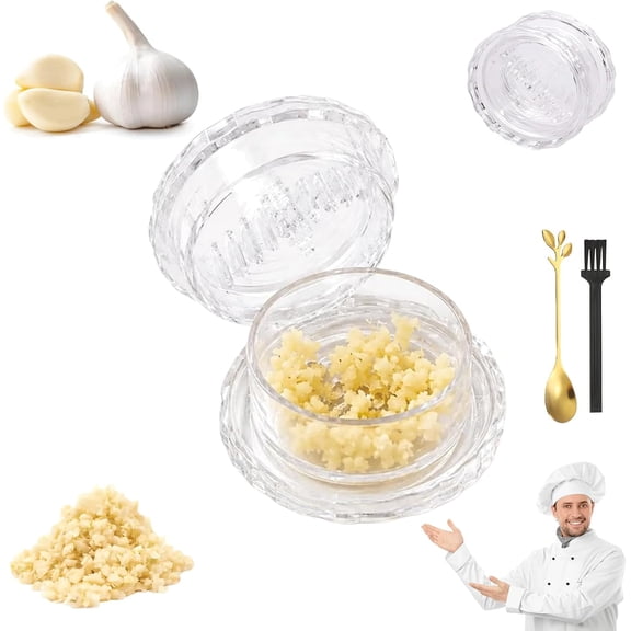 Garlic Mincer Manual Twister, Ginger and Herb Grinder Tool, Multi-Purpose Kitchen Crusher for Garlic Onion Nuts, Compact Dishwasher Safe