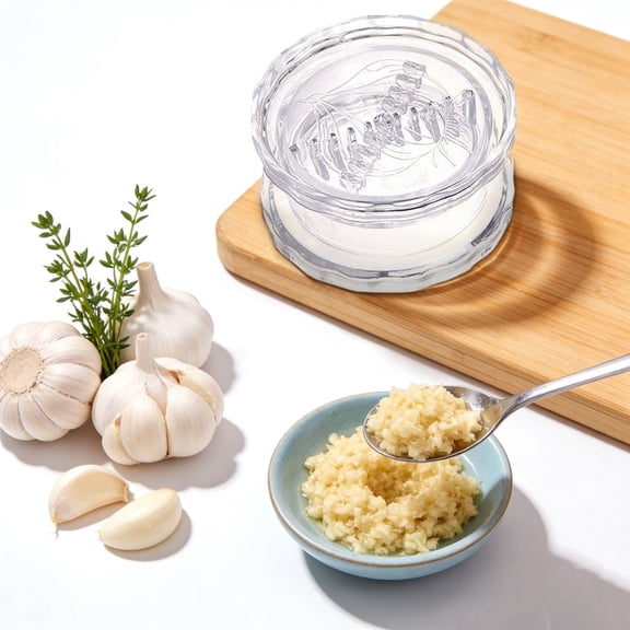 Garlic Mincer Portable Clear Manual Tool, Hand Operated Kitchen Shredder For Chopping Vegetables 1/2/4 Pack Ginger Grinder