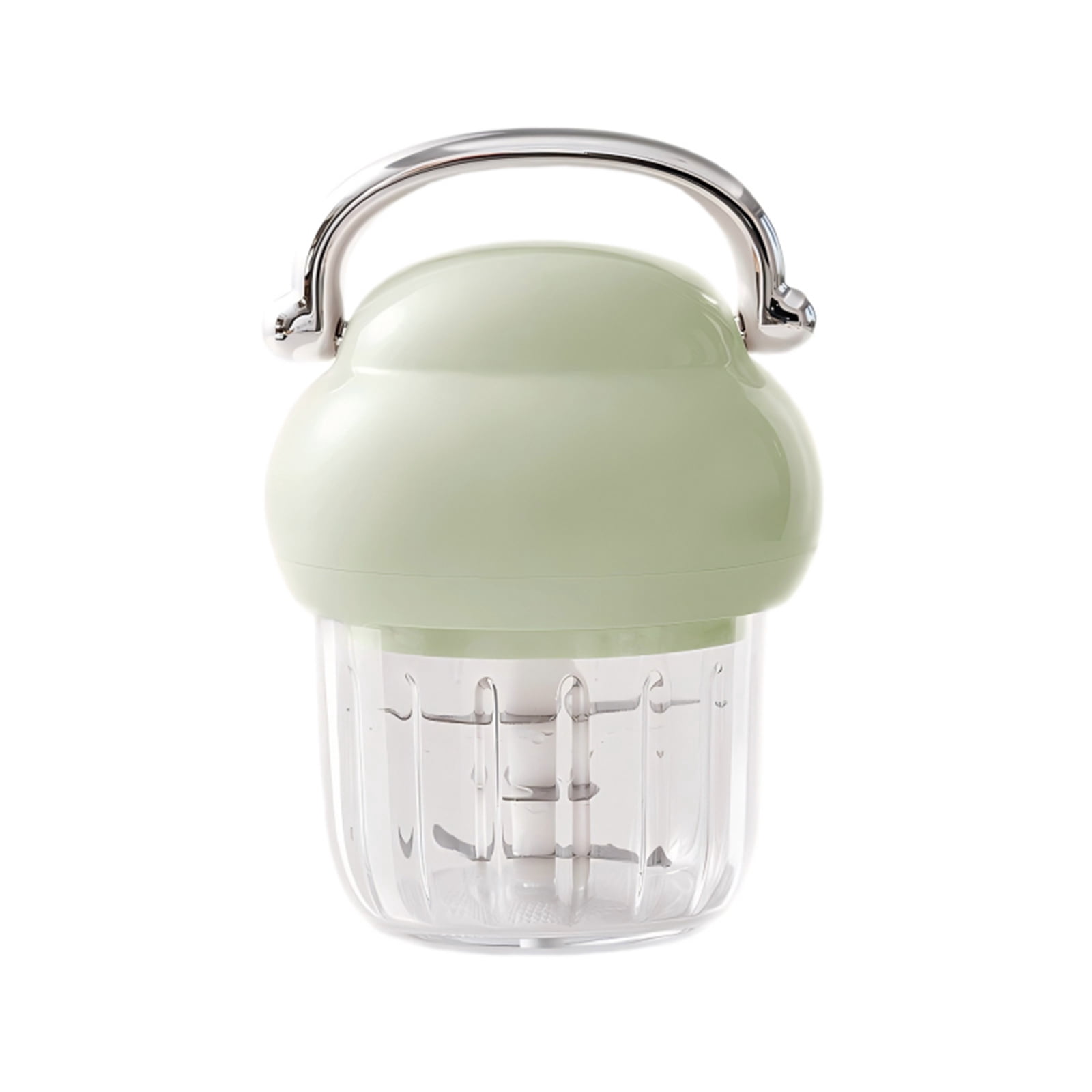 Garlic MincerFood Processor, Multi-functional Manual Blender Chopper, Safe & Easy to Use for Homemade Infant Puree, Green