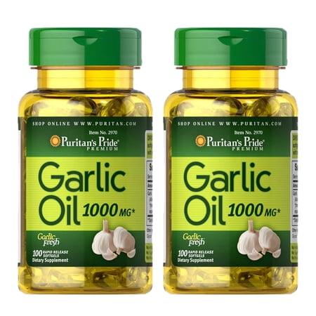 Garlic Oil Softgels 1000 mg for Dietary Supplement 2 PACK Total 200 Count