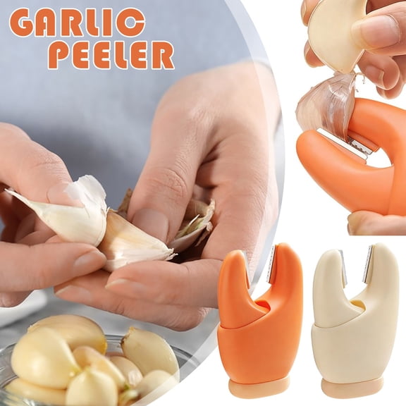 Garlic Peeler 1x Manual Peeling Tool with Clamp for Garlic Tomato Carrot Efficient Kitchen Gadget for Home Restaurants Dorms, Orange, by IHXORA
