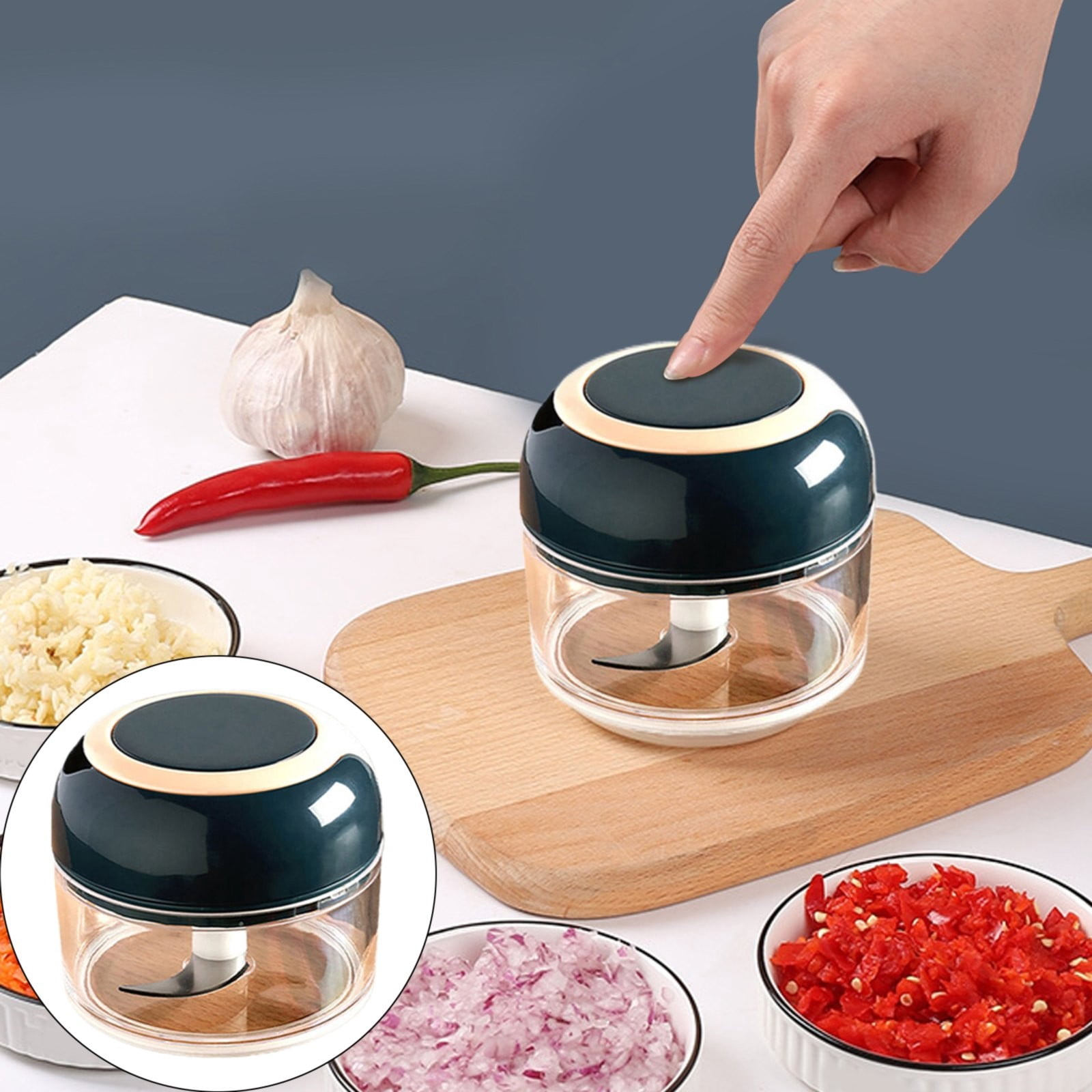 Garlic Peeler,Cheers.US Food Chopper Hand Powered Portable Food ...