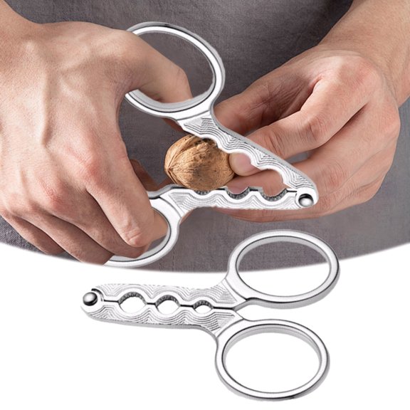 Garlic Peeler Gadget for Kitchen Stainless Steel Nut Crusher and Sheller - Function Walnut Pistachio Walnut Opener - Gadgets for Easy Shelling and Peeling, 3.152.36 inch, Silver