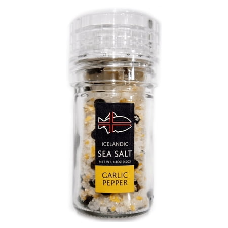 Garlic Pepper - Icelandic Sea Salt Nordic Catch (1.4oz Adjustable Grinder)
