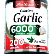 Odorless Garlic 6000 mg | 200 Softgels | Garlic Oil Supplement for Men & Women | by Fito Medics