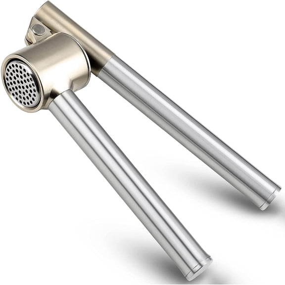 Garlic Press 304 Stainless Steel 2-Pack - Heavy Duty Mincer Crusher Rust Proof Ergonomic Design Removable Basket Easy Clean