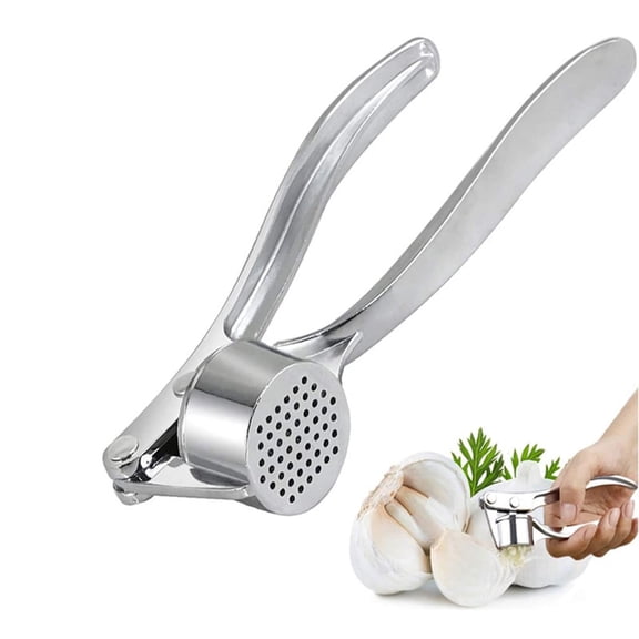 Garlic Press - 304 Stainless Steel Garlic Mincer & Crusher, Heavy Duty, Easy Squeeze, Rust Proof, Easy Clean - Garlic Press for Kitchen, Ginger Peeler Garlic Crusher