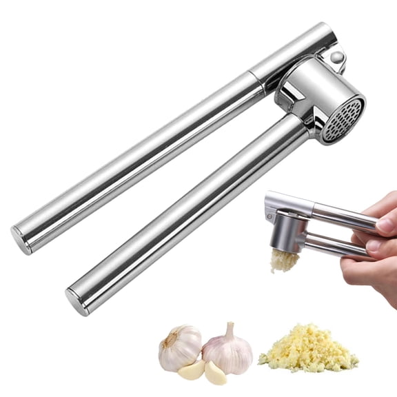 Garlic Press, 304 Stainless Steel Garlic Mincer & Crusher, Heavy Duty, Easy Squeeze, Rust Proof, Easy Clean