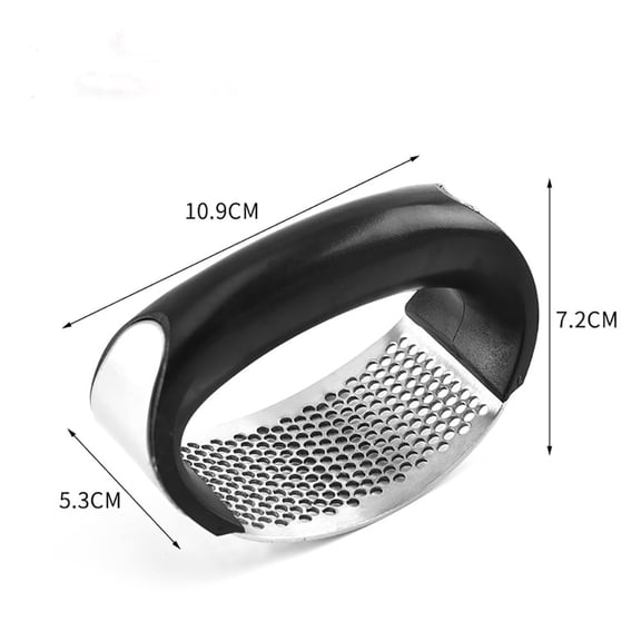 Black Garlic Press Rocker Stainless Steel Efficient Garlic Mincer, Pack of 1, 4.3" x 2" x 2.8"