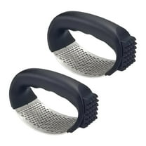 Garlic Press Rocker,Stainless Steel Garlic Crusher,Garlic Mincer Tool,Food Crushing Slicer Garlic Crusher Tool,Garlic Pounding Tool,Kitchen Essentials Garlic Chopper Tool G9E1