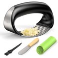 thumbnail image 1 of Garlic Press Rocker - Stainless Steel Garlic Crusher, Mincer and Chopper with Peeler & Scraper, Easy Kitchen Gadget for Effortless Smashing, 1 of 4