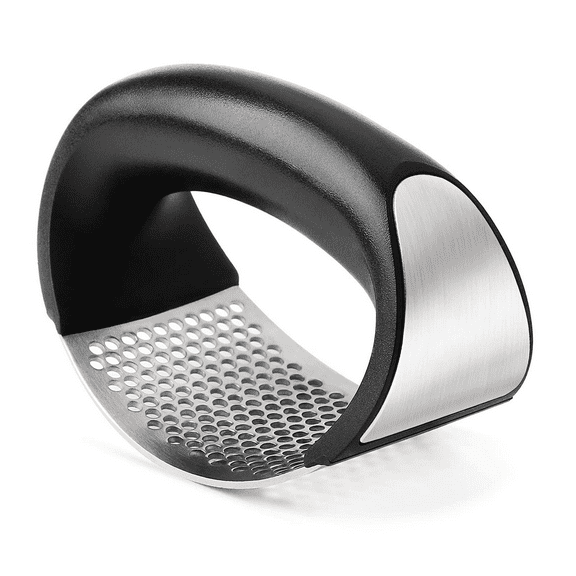 Garlic Press Rocker, Stainless Steel Ginger Crusher Squeezer Kitchen Tool, Dishwasher Safe