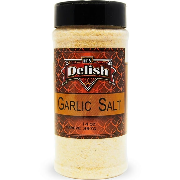 Garlic Salt by It's Delish, 35 Oz Large Jar  Premium Garlic Salt Seasoning Powder for Cooking, Bread Knots, Chicken, and Spices Blend  All Natural & Kosher