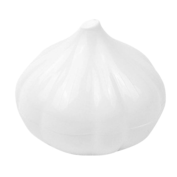 Garlic Shaped Produce Keeper Container Durable Torage Box With Lid For Onion Garlic Vegetables Fridge(White-10.5X10.5X10)
