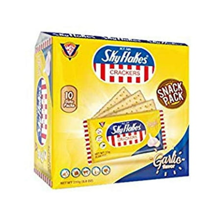 Garlic Sky Flakes Crackers in Bulk - 10 Packs x 8.8oz. (Pack of 3)