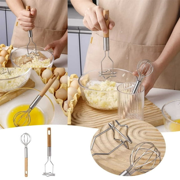 Garlic for Effortless Cooking Stainless Steel Star Shaped Potato Masher Durable Kitchen Gadgets Set for Easy Food Preparation