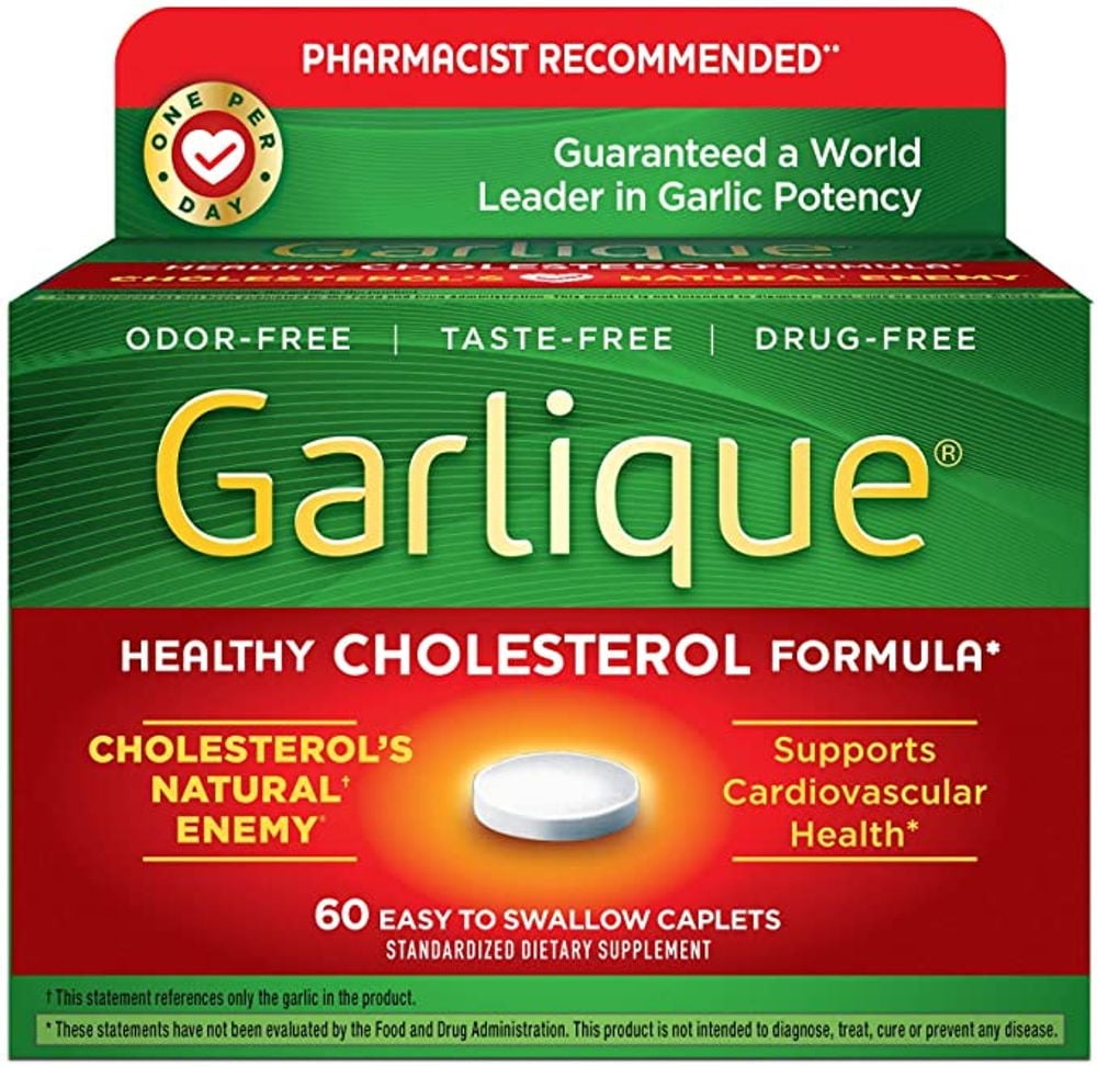 Garlique Cholesterol's Natural Supplement Cardiovascular Health Caplets 60 Ct